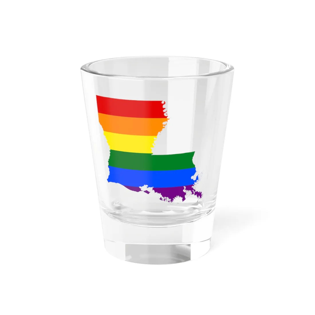 LGBT flag map of Louisiana (United States) Shot Glass 1.5oz 1.5oz - Go Mug Yourself