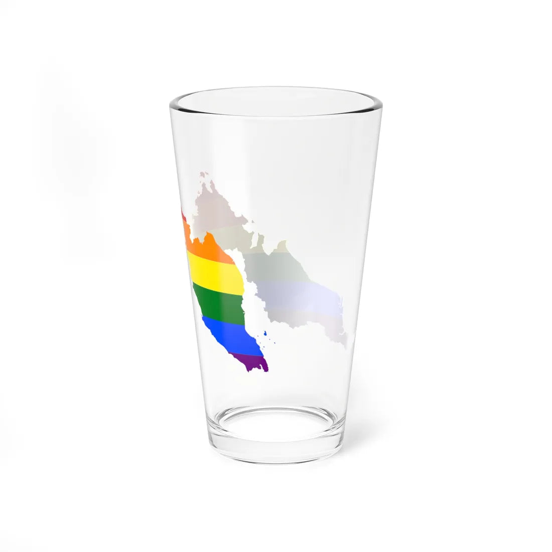 LGBT flag map of Malaysia (Malaysia) Pint Glass 16oz - Go Mug Yourself