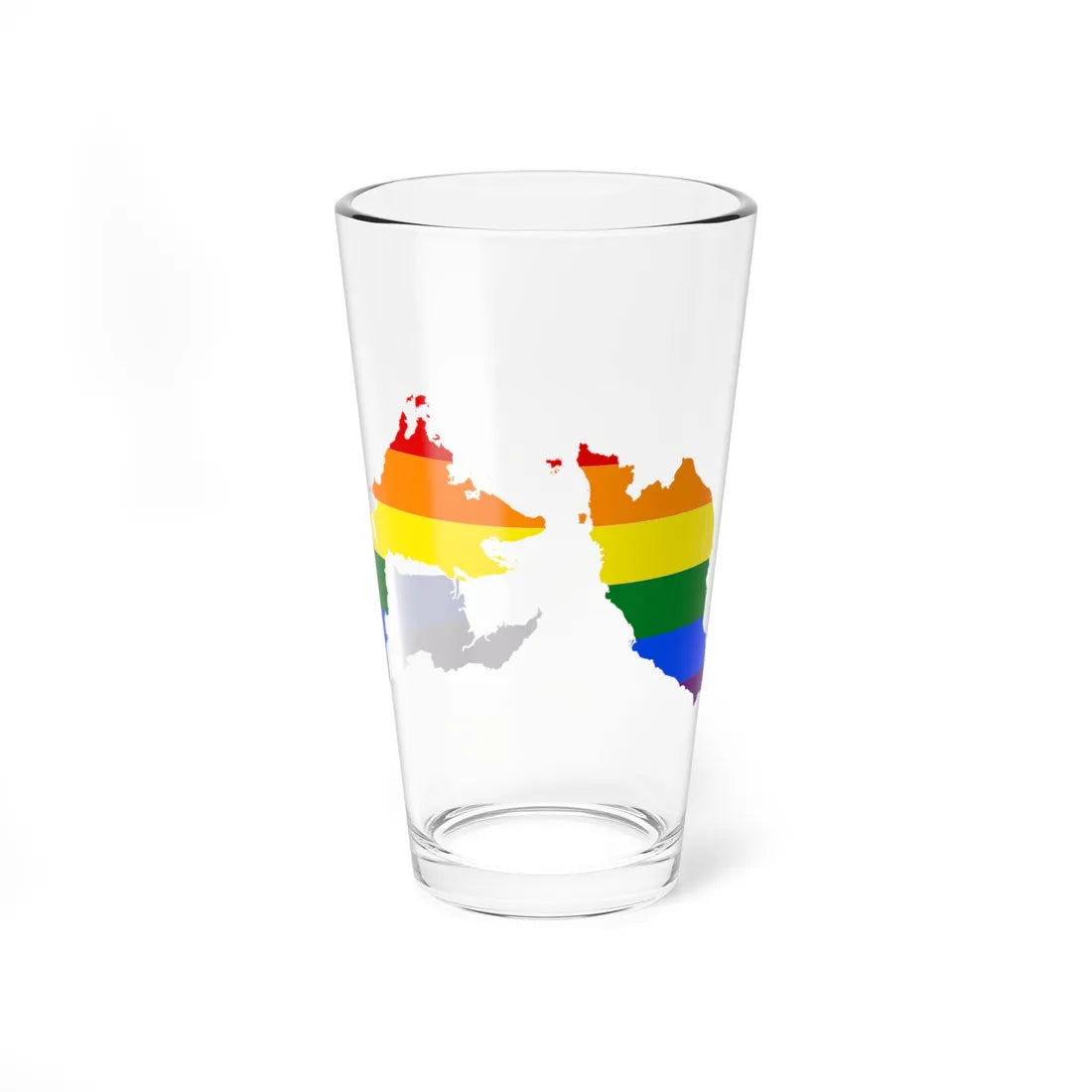 LGBT flag map of Malaysia (Malaysia) Pint Glass 16oz - Go Mug Yourself