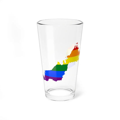 LGBT flag map of Malaysia (Malaysia) Pint Glass 16oz - Go Mug Yourself