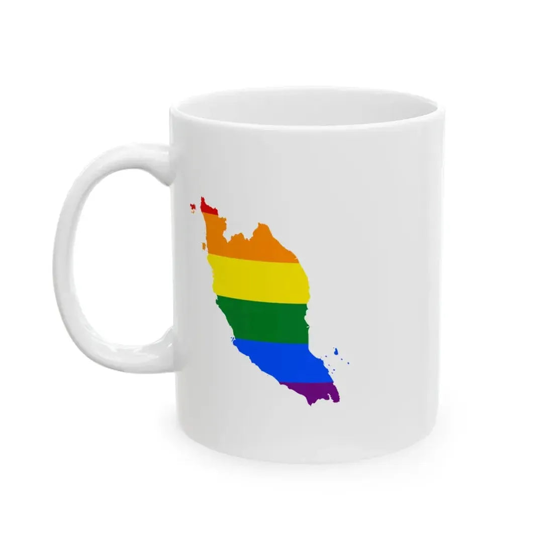 LGBT flag map of Malaysia (Malaysia) White Coffee Mug - Go Mug Yourself