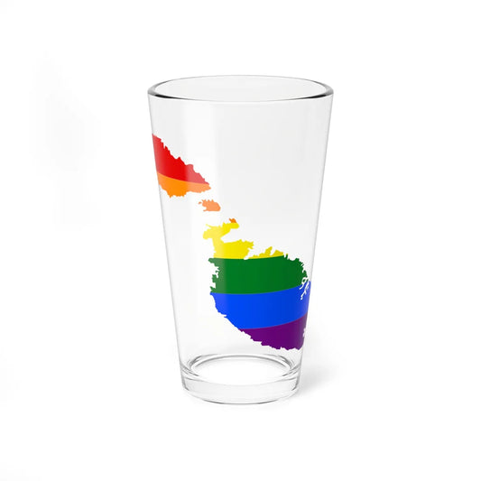 LGBT flag map of Malta (Malta) Pint Glass 16oz 16oz - Go Mug Yourself
