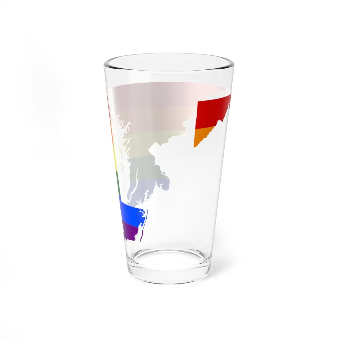 LGBT flag map of Maryland (United States) Pint Glass 16oz - Go Mug Yourself
