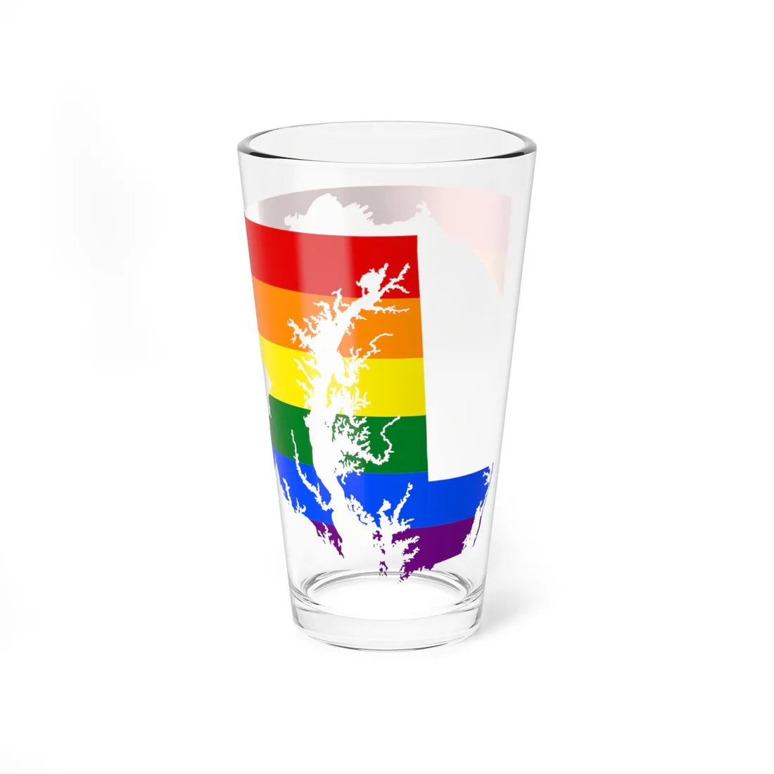 LGBT flag map of Maryland (United States) Pint Glass 16oz - Go Mug Yourself