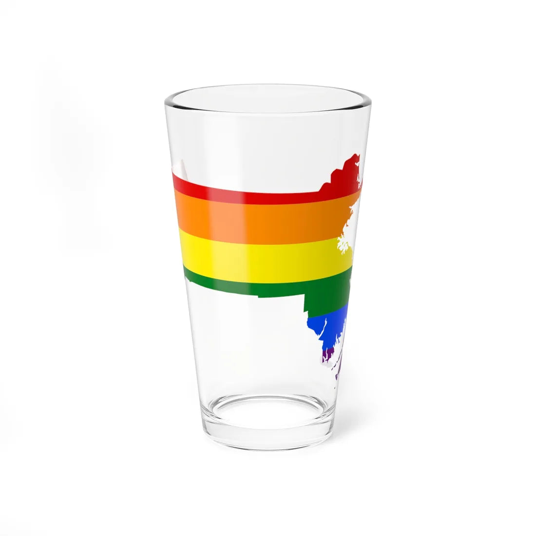 LGBT flag map of Massachusetts (United States) Pint Glass 16oz 16oz - Go Mug Yourself