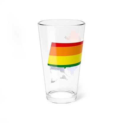 LGBT flag map of Massachusetts (United States) Pint Glass 16oz - Go Mug Yourself