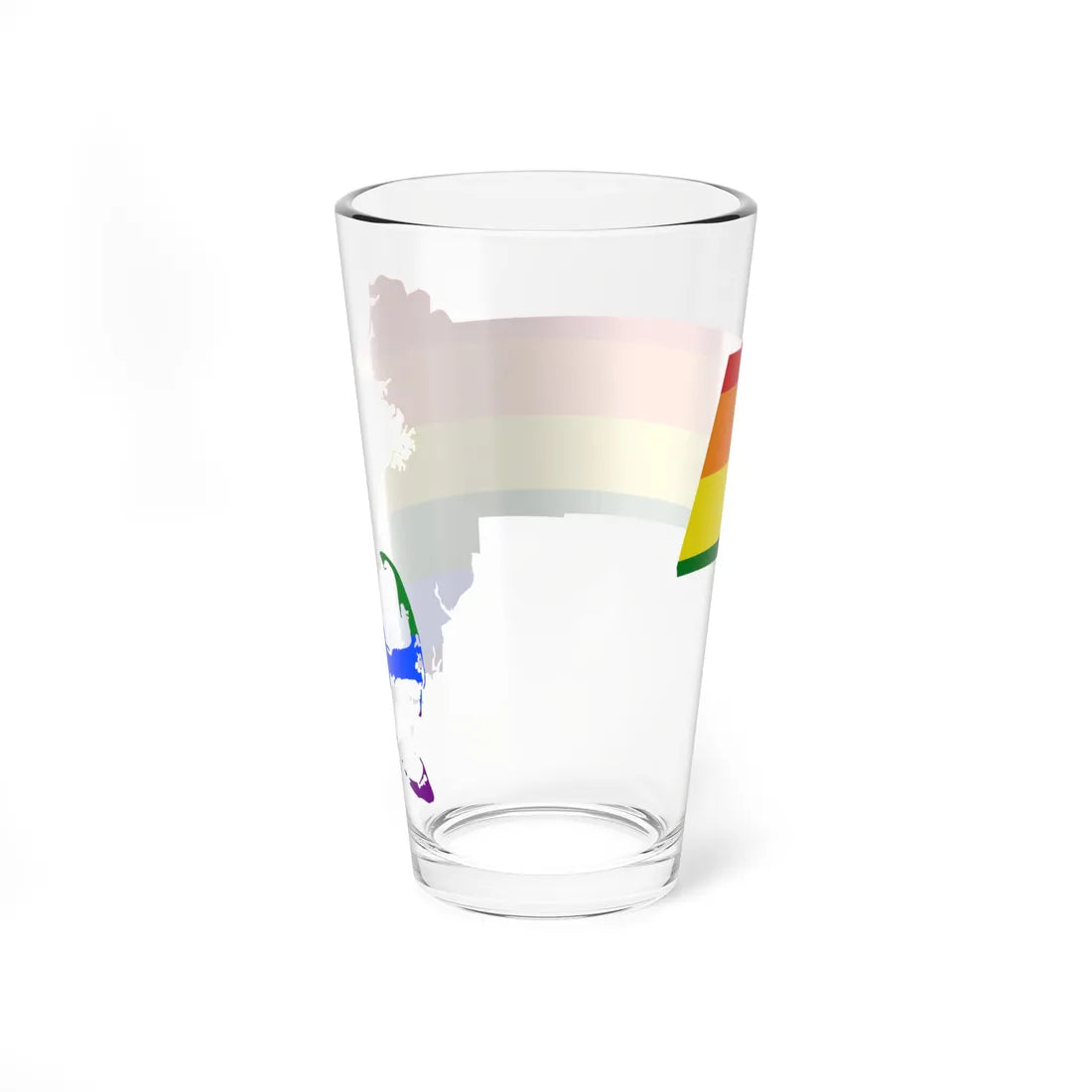 LGBT flag map of Massachusetts (United States) Pint Glass 16oz - Go Mug Yourself