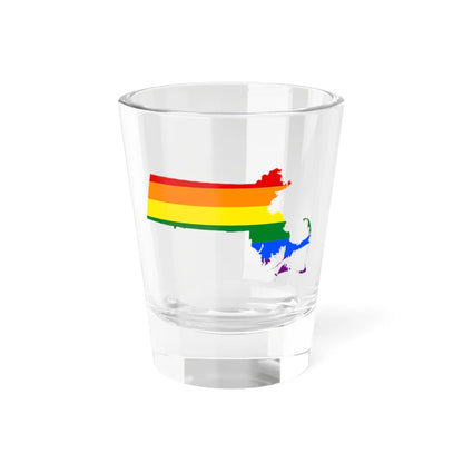 LGBT flag map of Massachusetts (United States) Shot Glass 1.5oz 1.5oz - Go Mug Yourself
