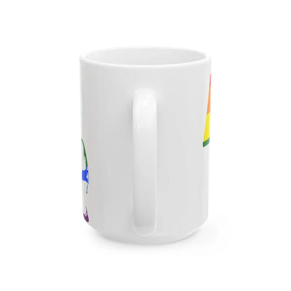 LGBT flag map of Massachusetts (United States) White Coffee Mug - Go Mug Yourself