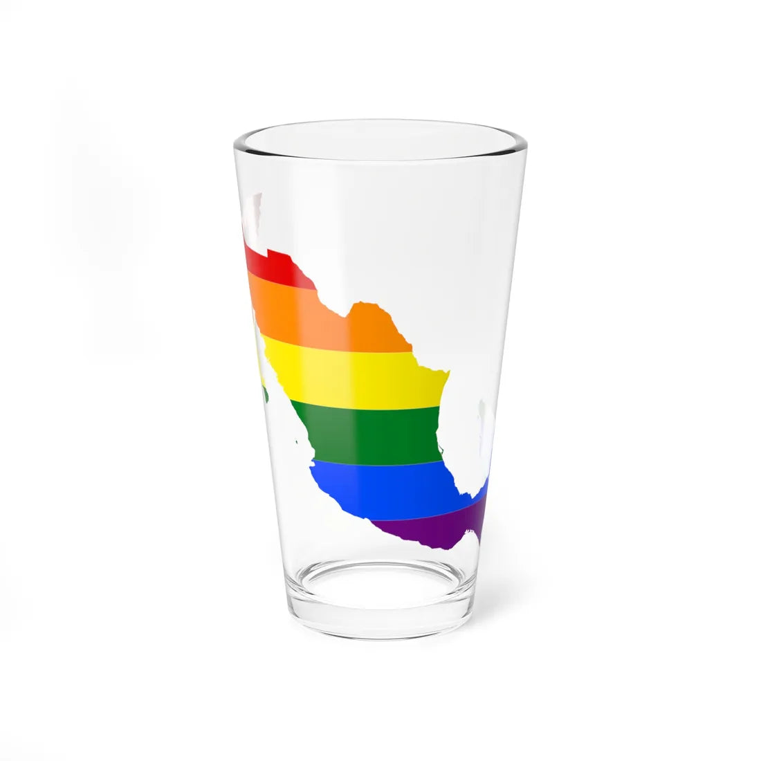 LGBT flag map of Mexico (Mexico) Pint Glass 16oz 16oz - Go Mug Yourself