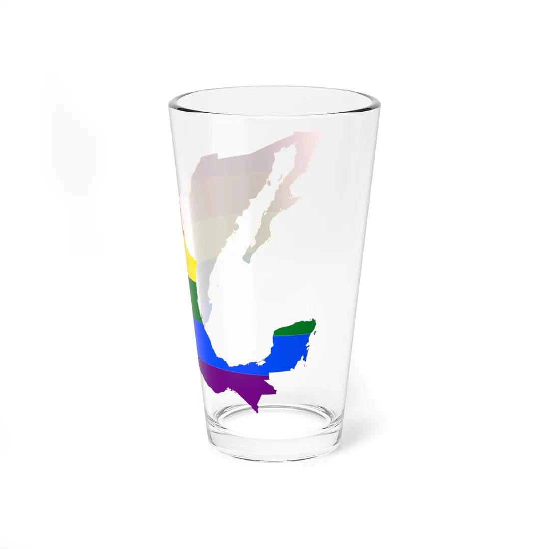LGBT flag map of Mexico (Mexico) Pint Glass 16oz - Go Mug Yourself