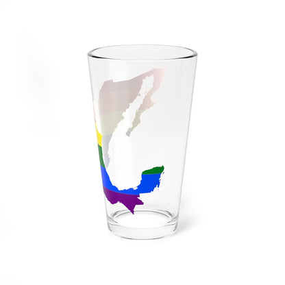 LGBT flag map of Mexico (Mexico) Pint Glass 16oz - Go Mug Yourself