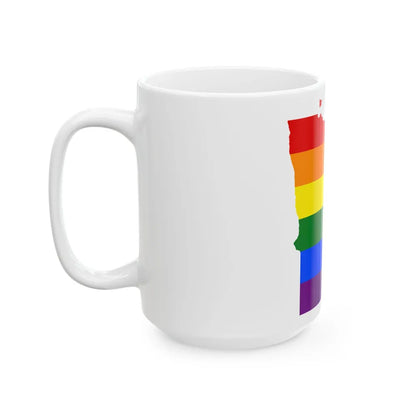 LGBT flag map of Minnesota (United States) White Coffee Mug - Go Mug Yourself