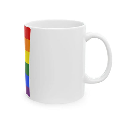 LGBT flag map of Mississippi (United States) White Coffee Mug - Go Mug Yourself