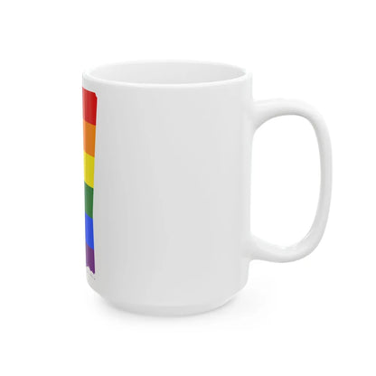 LGBT flag map of Mississippi (United States) White Coffee Mug - Go Mug Yourself
