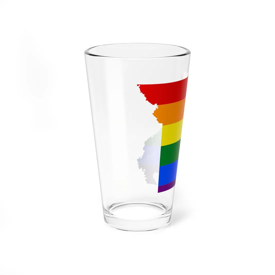 LGBT flag map of Missouri (United States) Pint Glass 16oz - Go Mug Yourself