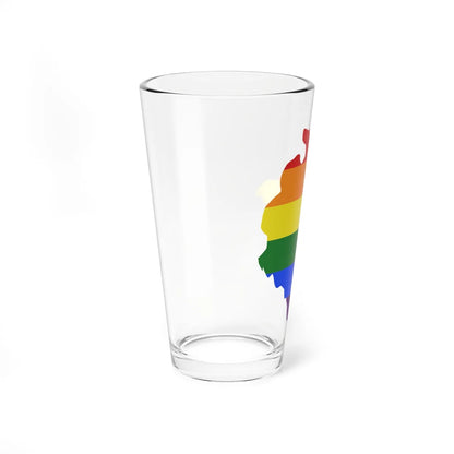 LGBT flag map of Montenegro (Montenegro) Pint Glass 16oz - Go Mug Yourself