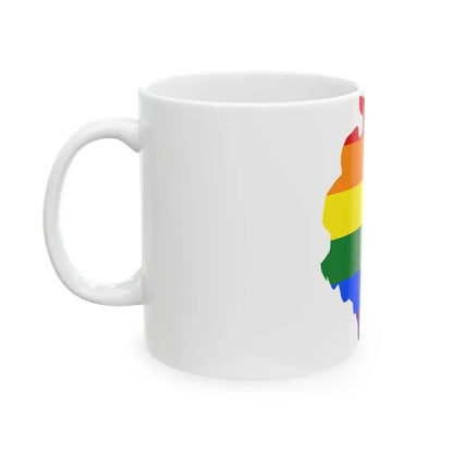 LGBT flag map of Montenegro (Montenegro) White Coffee Mug - Go Mug Yourself