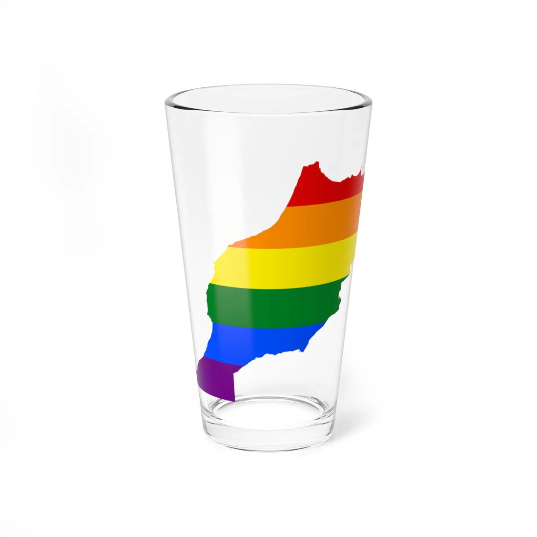 LGBT flag map of Morocco (Morocco) Pint Glass 16oz 16oz - Go Mug Yourself