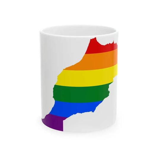 LGBT flag map of Morocco (Morocco) White Coffee Mug 11oz - Go Mug Yourself
