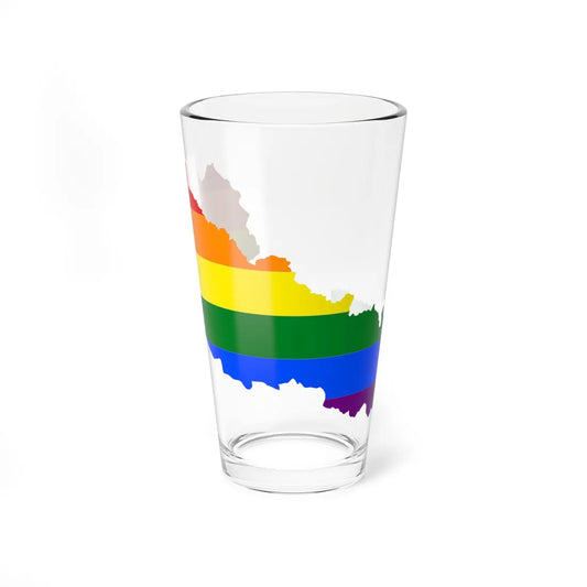 LGBT flag map of Nepal (Nepal) Pint Glass 16oz 16oz - Go Mug Yourself