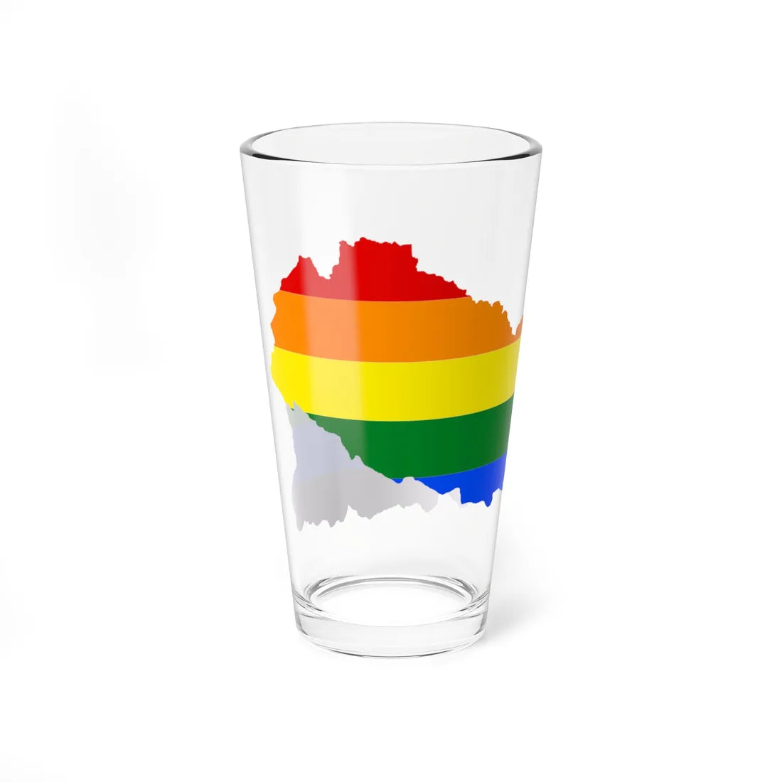 LGBT flag map of Nepal (Nepal) Pint Glass 16oz - Go Mug Yourself