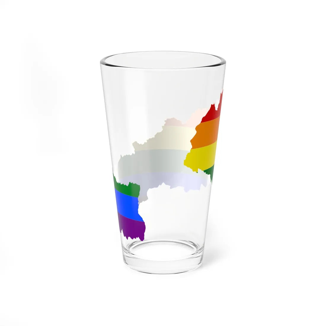 LGBT flag map of Nepal (Nepal) Pint Glass 16oz - Go Mug Yourself