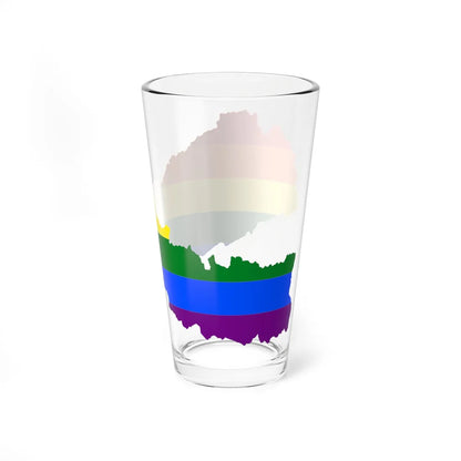 LGBT flag map of Nepal (Nepal) Pint Glass 16oz - Go Mug Yourself