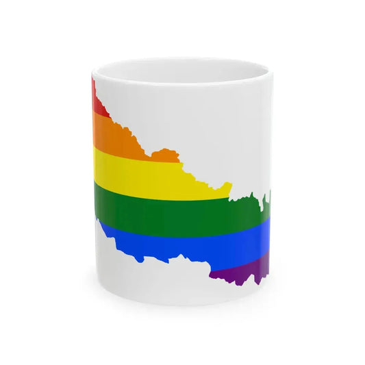 LGBT flag map of Nepal (Nepal) White Coffee Mug 11oz - Go Mug Yourself