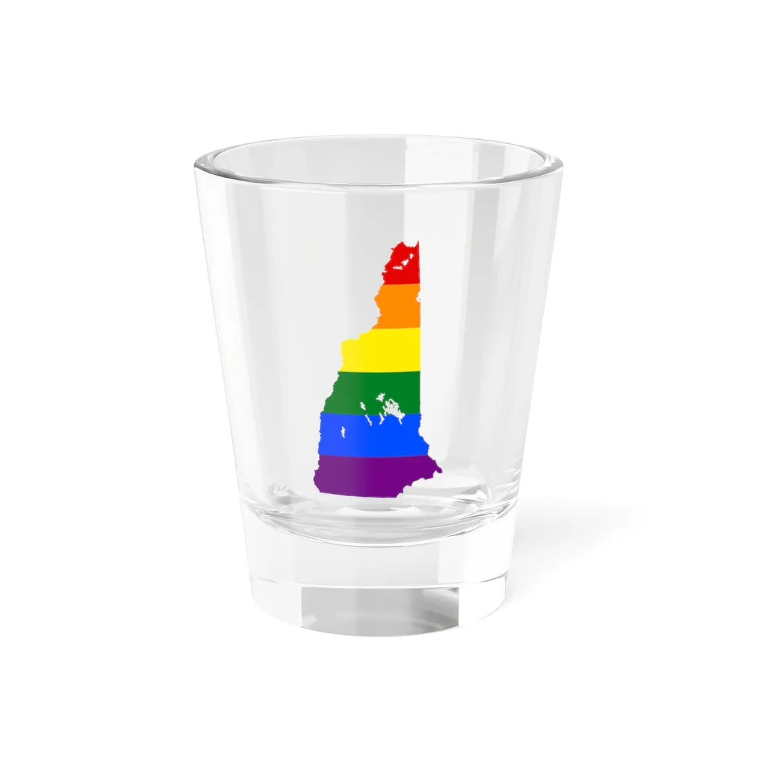 LGBT flag map of New Hampshire (United States) Shot Glass 1.5oz 1.5oz - Go Mug Yourself