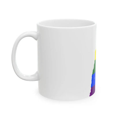 LGBT flag map of New Hampshire (United States) White Coffee Mug - Go Mug Yourself
