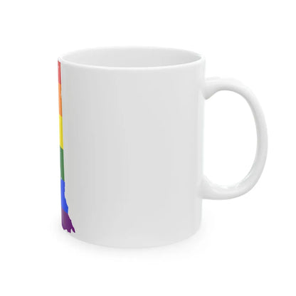 LGBT flag map of New Hampshire (United States) White Coffee Mug - Go Mug Yourself