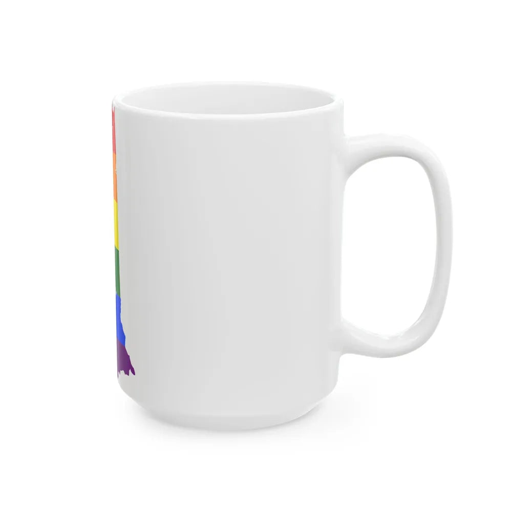LGBT flag map of New Hampshire (United States) White Coffee Mug - Go Mug Yourself
