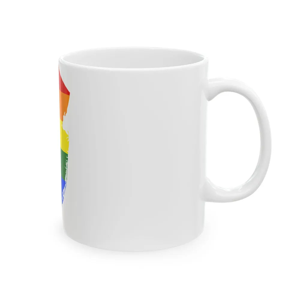 LGBT flag map of New Jersey (United States) White Coffee Mug - Go Mug Yourself