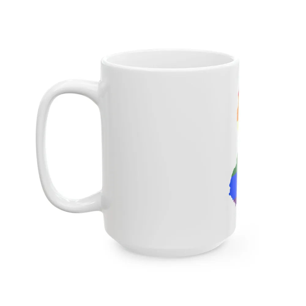 LGBT flag map of New Jersey (United States) White Coffee Mug - Go Mug Yourself