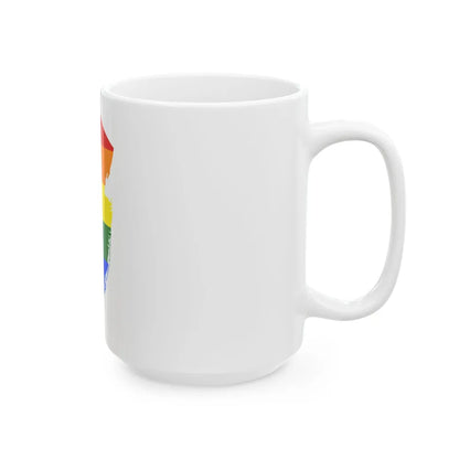 LGBT flag map of New Jersey (United States) White Coffee Mug - Go Mug Yourself