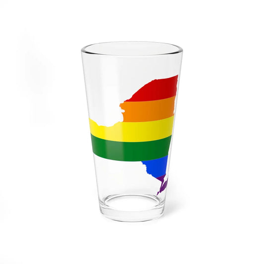 LGBT flag map of New York (United States) Pint Glass 16oz 16oz - Go Mug Yourself