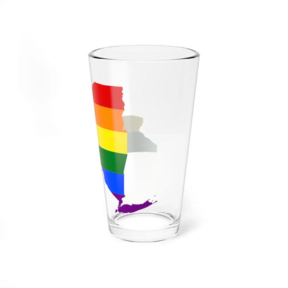 LGBT flag map of New York (United States) Pint Glass 16oz - Go Mug Yourself