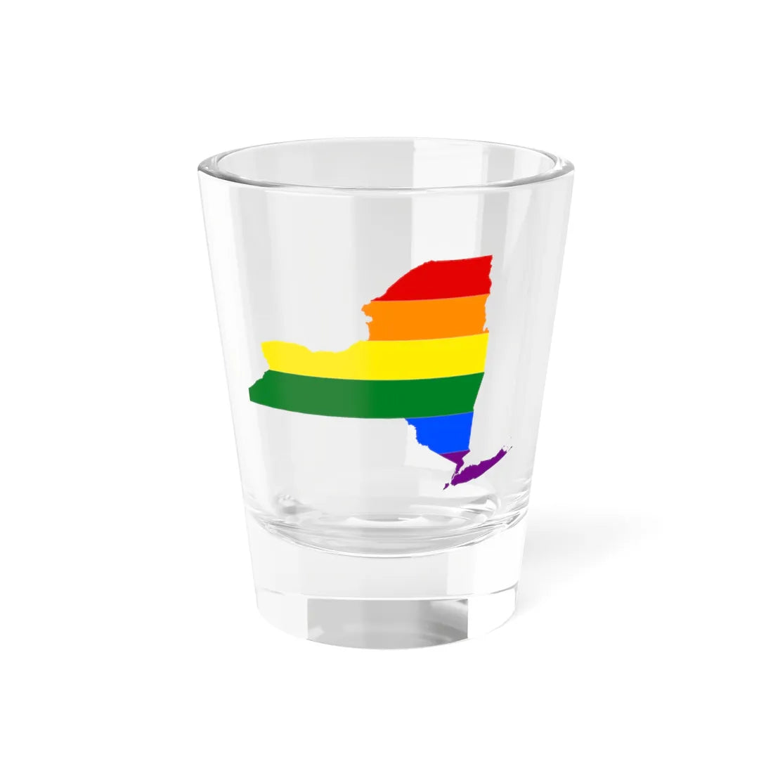 LGBT flag map of New York (United States) Shot Glass 1.5oz 1.5oz - Go Mug Yourself