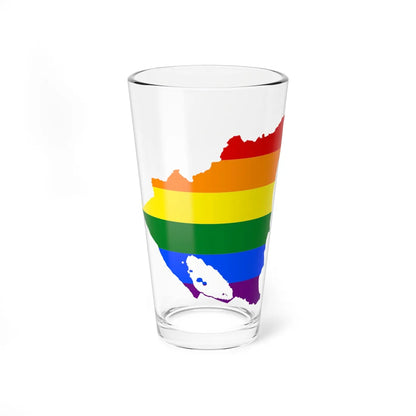 LGBT flag map of Nicaragua (Nicaragua) Pint Glass 16oz 16oz - Go Mug Yourself