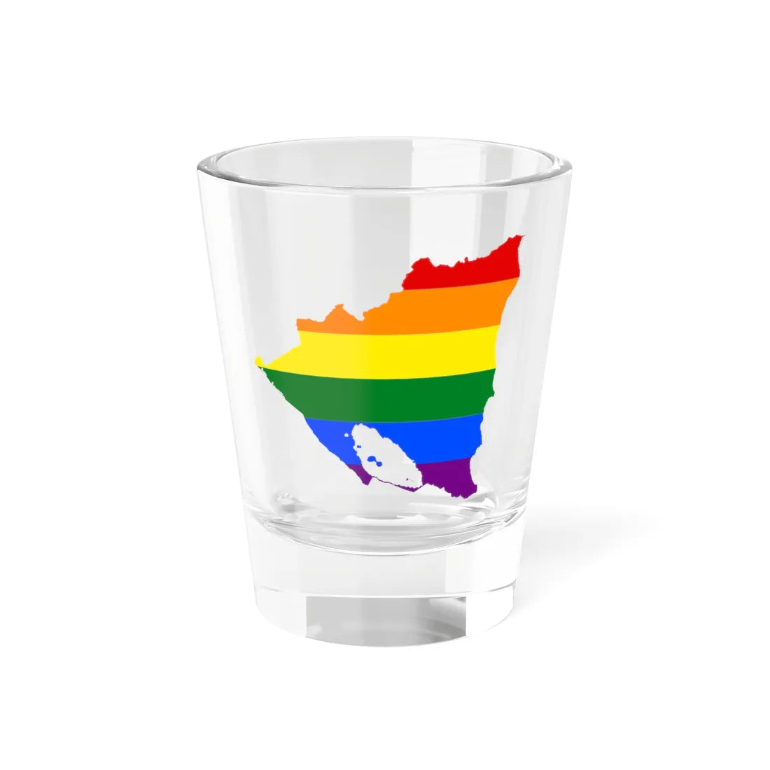 LGBT flag map of Nicaragua (Nicaragua) Shot Glass 1.5oz 1.5oz - Go Mug Yourself