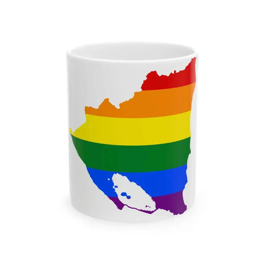LGBT flag map of Nicaragua (Nicaragua) White Coffee Mug 11oz - Go Mug Yourself
