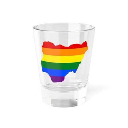 LGBT flag map of Nigeria (Niger) Shot Glass 1.5oz 1.5oz - Go Mug Yourself