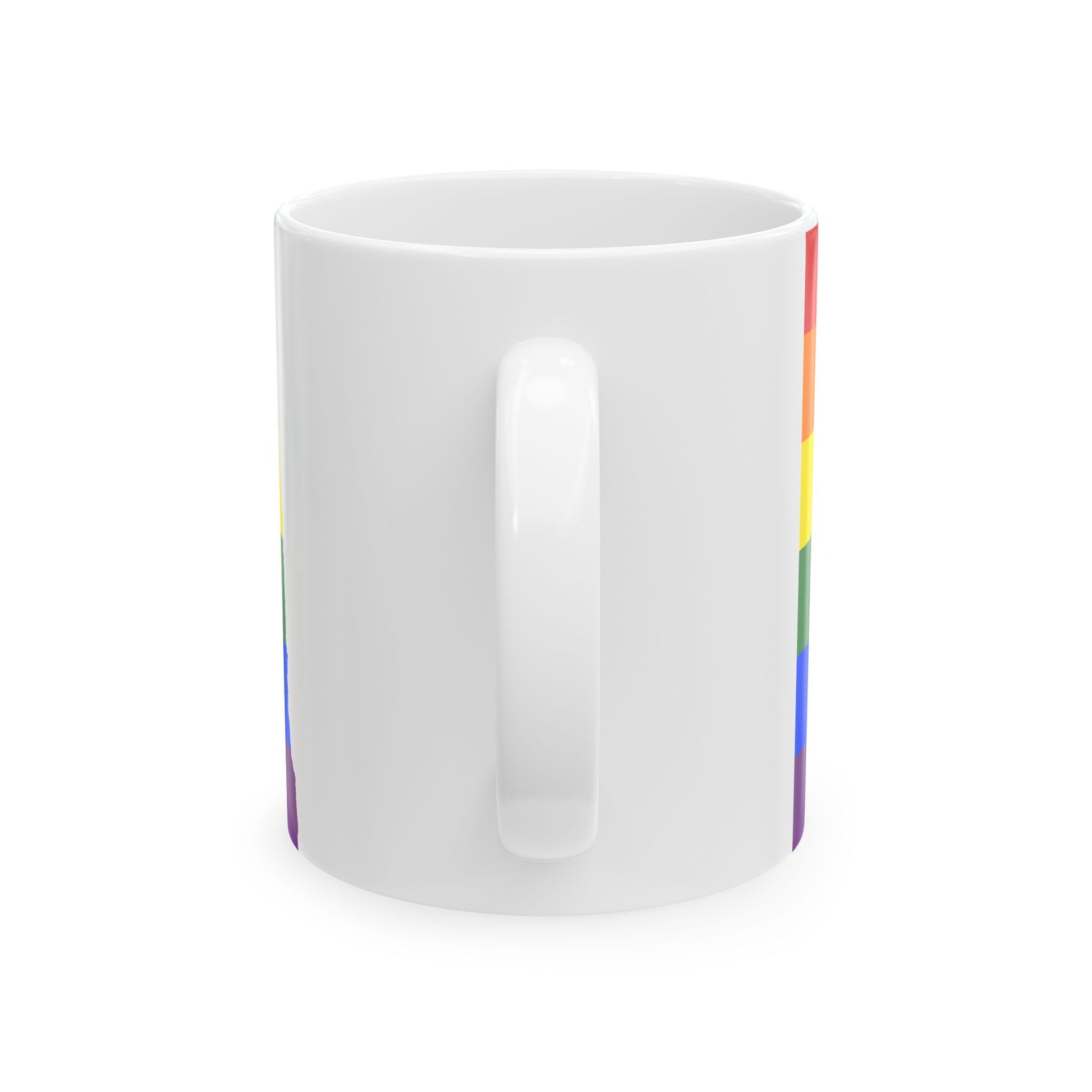 LGBT flag map of North Dakota (United States) White Coffee Mug-Go Mug Yourself