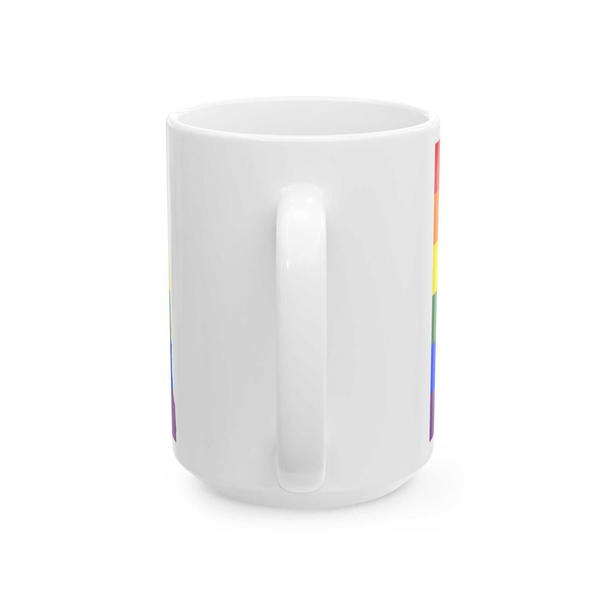 LGBT flag map of North Dakota (United States) White Coffee Mug-Go Mug Yourself