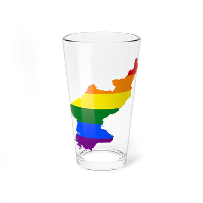 LGBT flag map of North Korea (Korea) Pint Glass 16oz 16oz - Go Mug Yourself