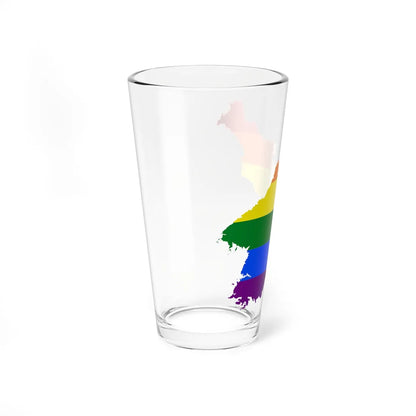 LGBT flag map of North Korea (Korea) Pint Glass 16oz - Go Mug Yourself