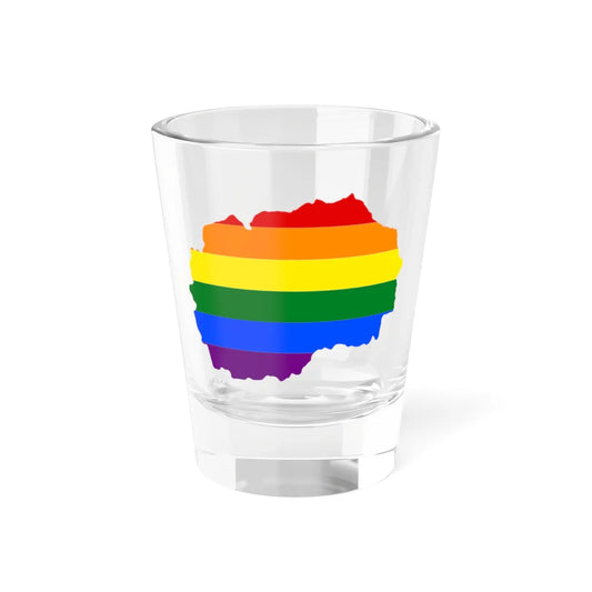 LGBT flag map of North Macedonia (North Macedonia) Shot Glass 1.5oz 1.5oz - Go Mug Yourself