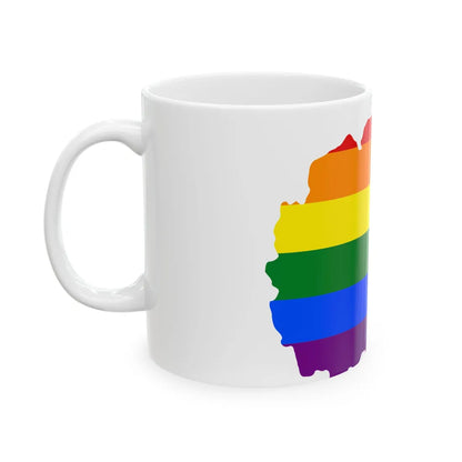 LGBT flag map of North Macedonia (North Macedonia) White Coffee Mug - Go Mug Yourself