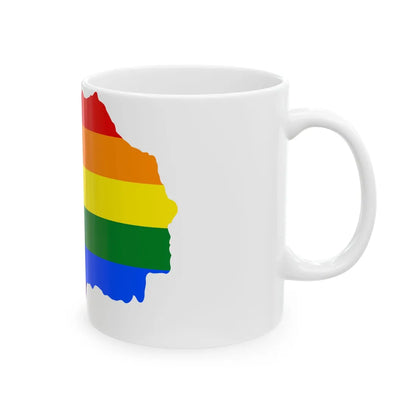 LGBT flag map of North Macedonia (North Macedonia) White Coffee Mug - Go Mug Yourself